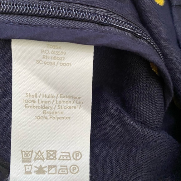 Boden Navy Tropical Yellow Pineapple Embroidered Shorts - Picture 4 of 6